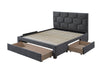 Letto imbottito con 3 cassetti in velluto Harriet Grigio (4)