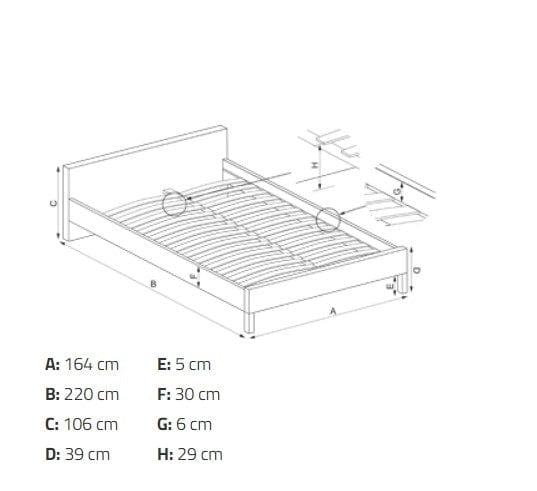 Letto imbottito con 4 cassetti Modenaris III Verde (2)