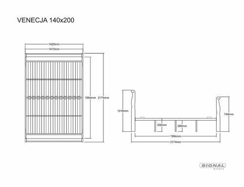 Letto in legno e metallo Venetia Ciliegia (1)