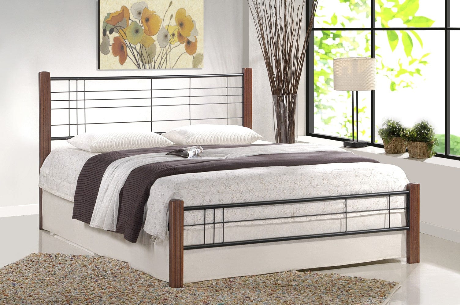 Halmar Letto in legno e metallo Viera ciliegio