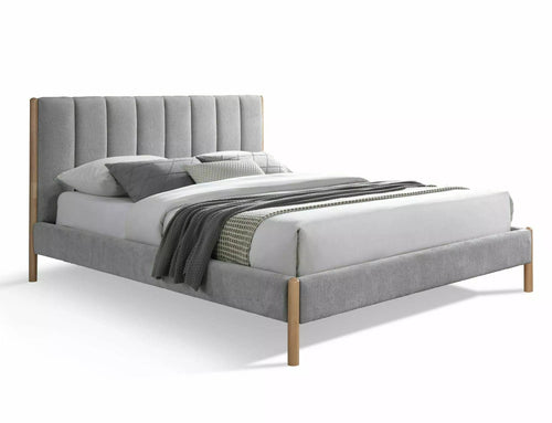 Letto in tessuto Belmont Raven Grigio (1)