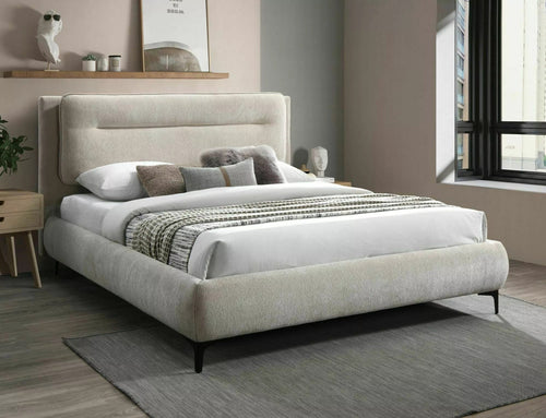 Letto in tessuto Nikole Raven Beige & SMP-PAT-NIKOZJA-RAVEN-DARK-BEIGE