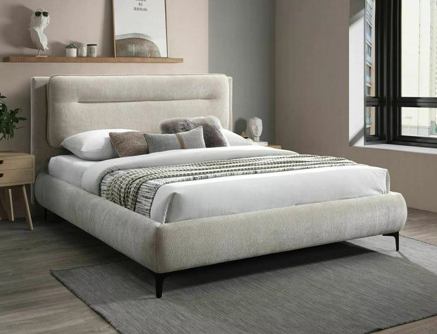 Letto in tessuto Nikole Raven Beige & SMP-PAT-NIKOZJA-RAVEN-DARK-BEIGE