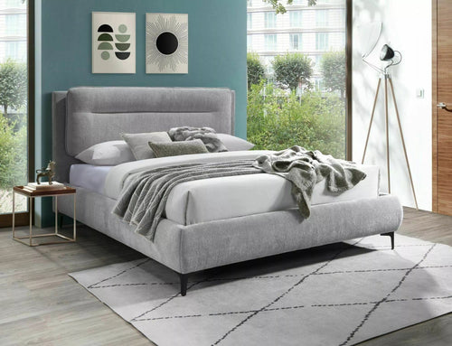 Letto in tessuto Nikole Raven Grigio & SMP-PAT-NIKOZJA-RAVEN-LIGHT-GRAY