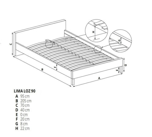 Letto in truciolato Liamis Loz Quercia (1)