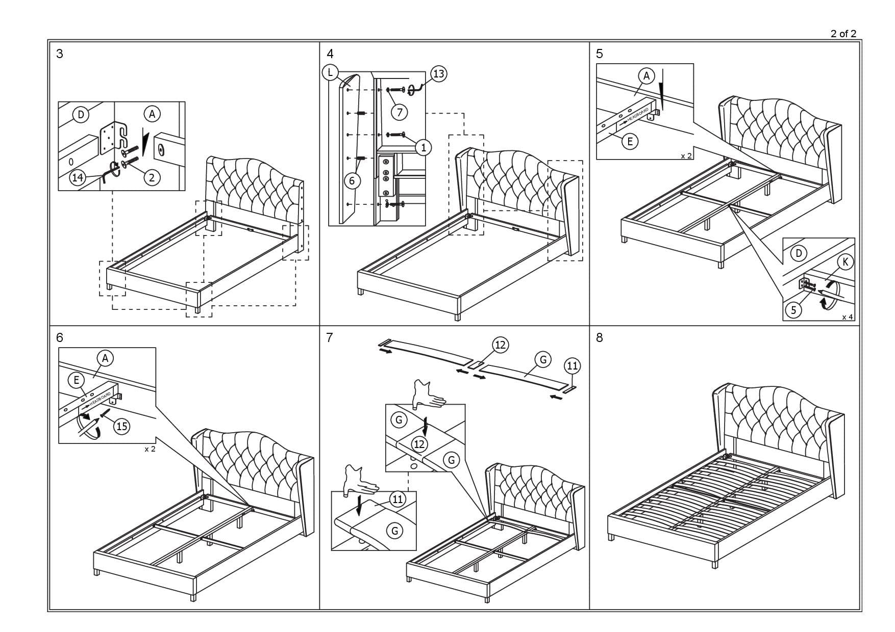 Letto in velluto Asante Blu (3)