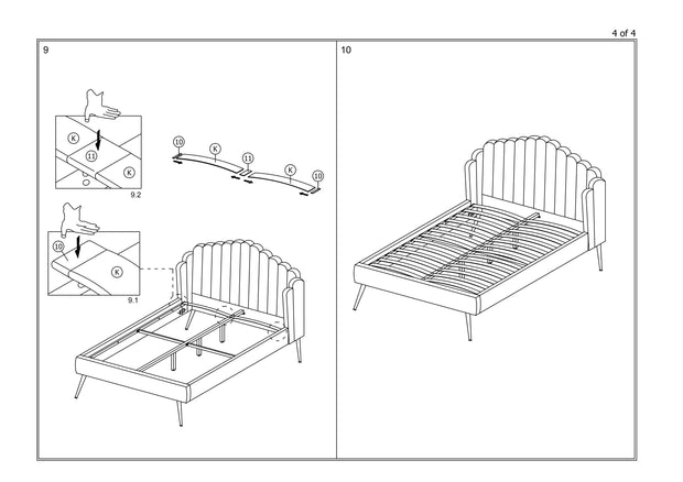 Letto in velluto Calantha Grigio (4)