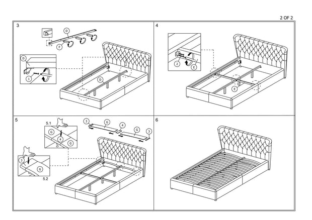 Letto in velluto Carrillo Grigio (2)