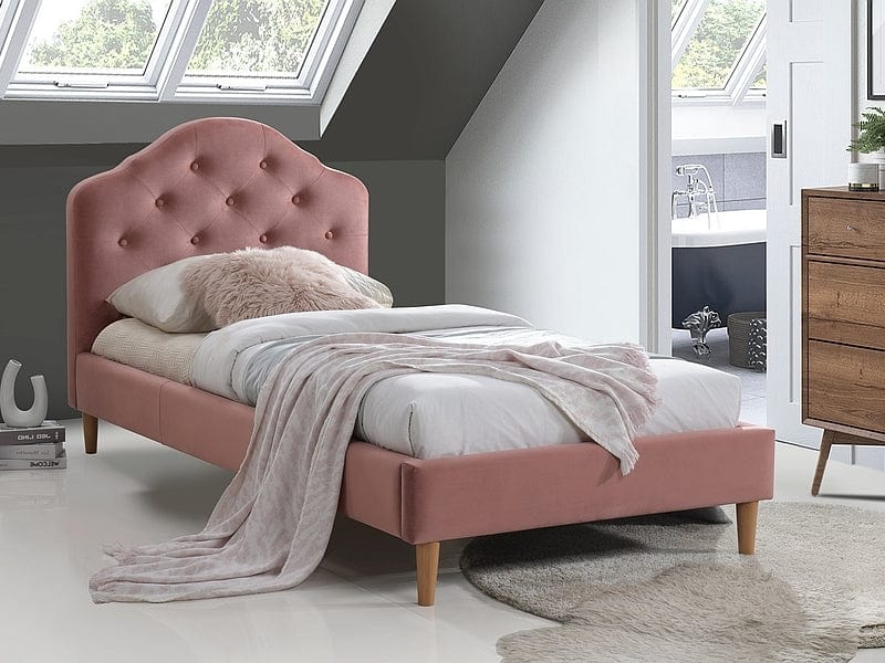 Letto in velluto Chloe Rosa & SMP-PAT-CHLOE-VELVET-ANTIQUE-PINK