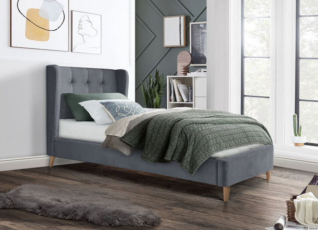 Halmar Letto in velluto Estella Grigio