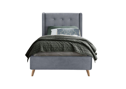 Halmar Letto in velluto Estella Grigio