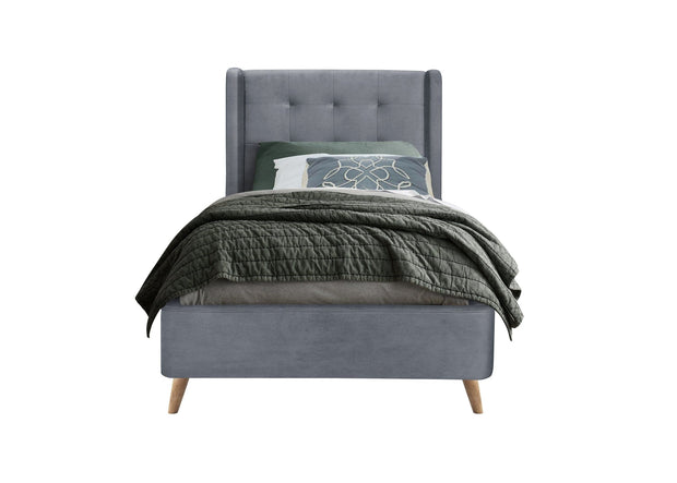 Halmar Letto in velluto Estella Grigio