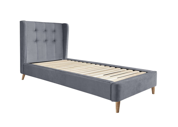 Halmar Letto in velluto Estella Grigio
