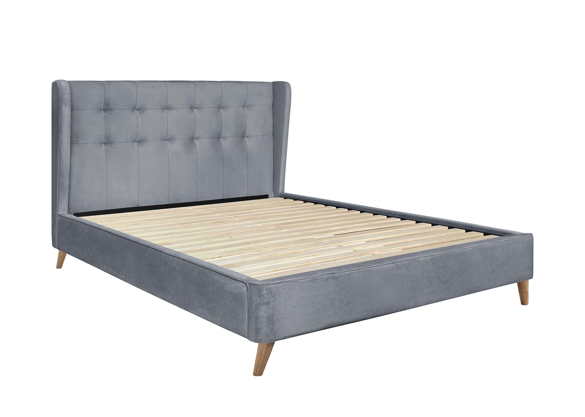 Halmar Letto in velluto Estella Grigio
