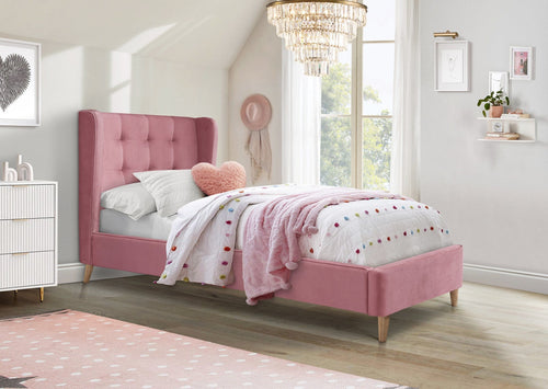 Halmar Letto in velluto Estella Rosa
