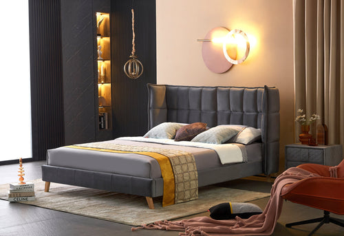 Halmar Letto in velluto Scandino Grigio