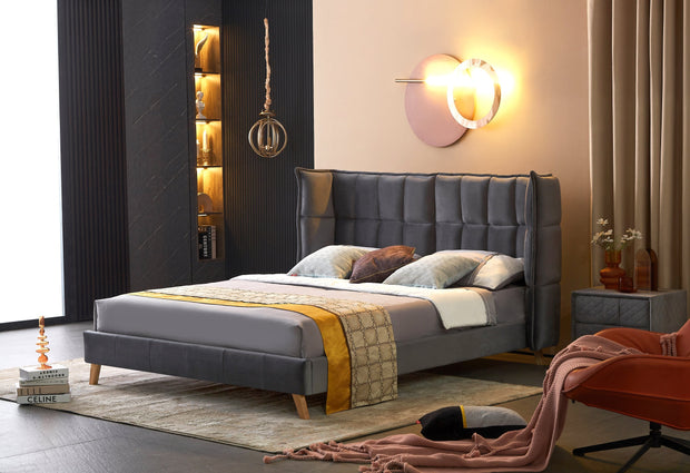 Halmar Letto in velluto Scandino Grigio