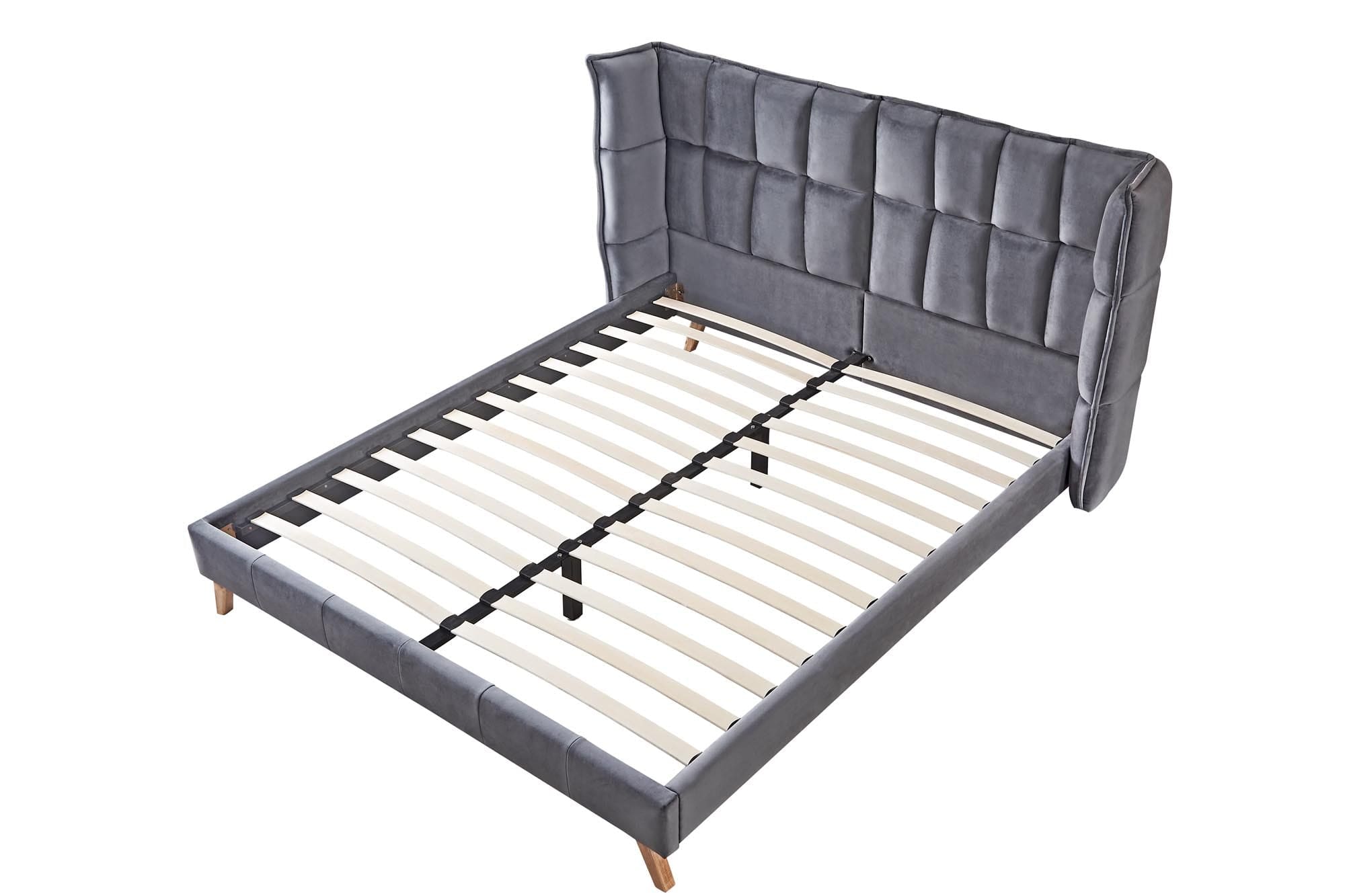 Halmar Letto in velluto Scandino Grigio