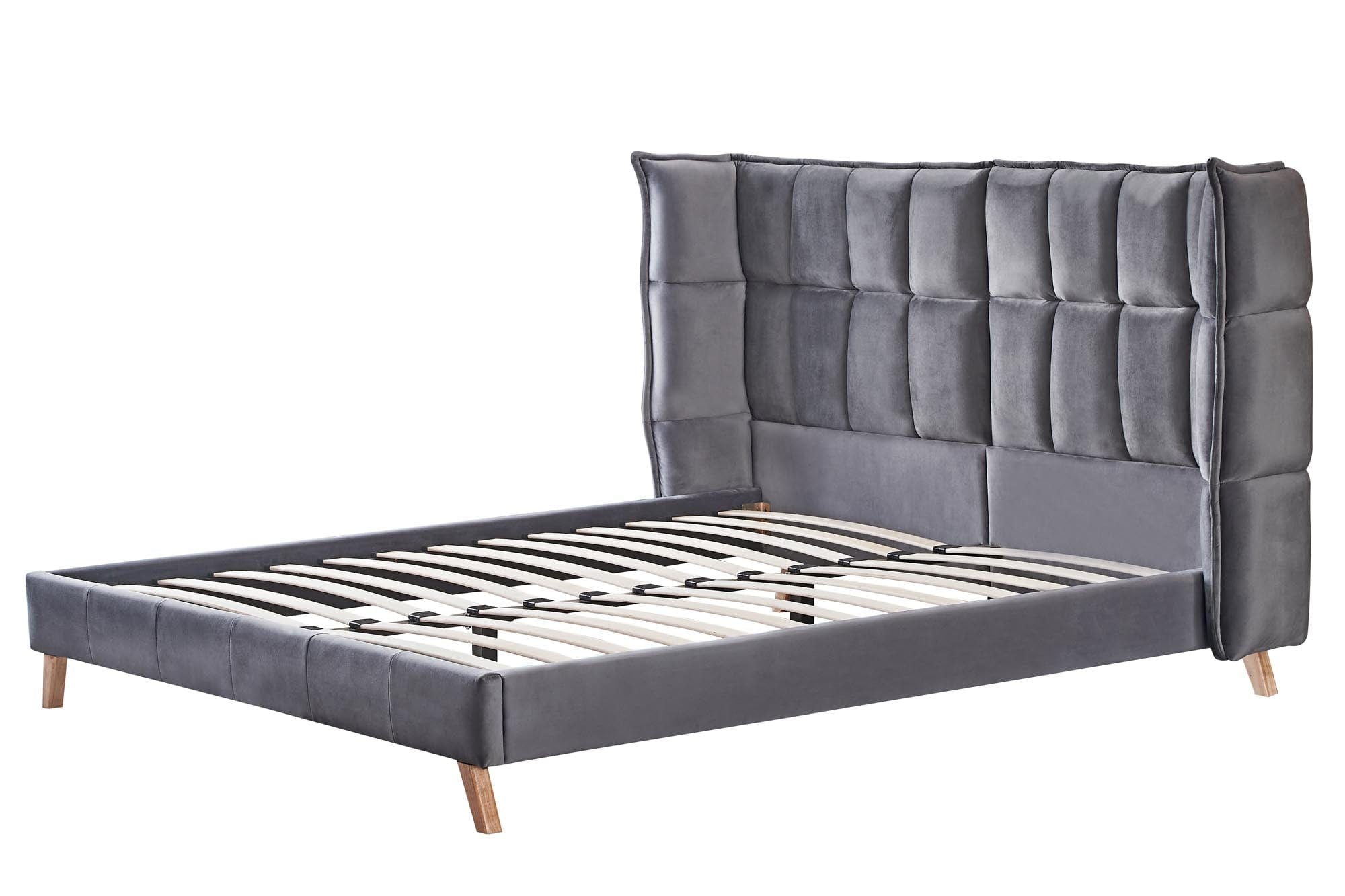 Halmar Letto in velluto Scandino Grigio