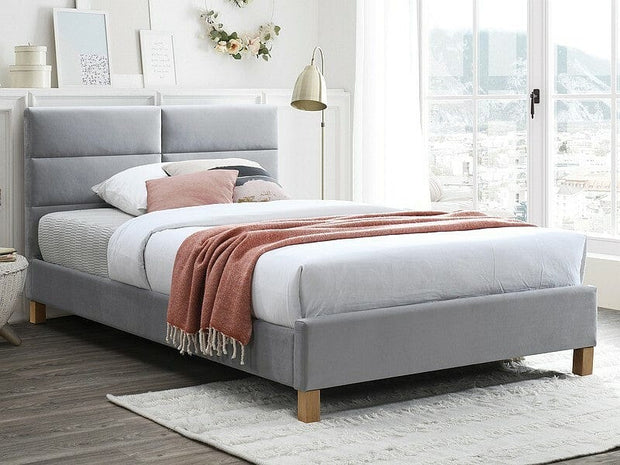 Letto in velluto Sierra Grigio & SMP-PAT-SIERRA-VELVET-LIGHT-GRAY