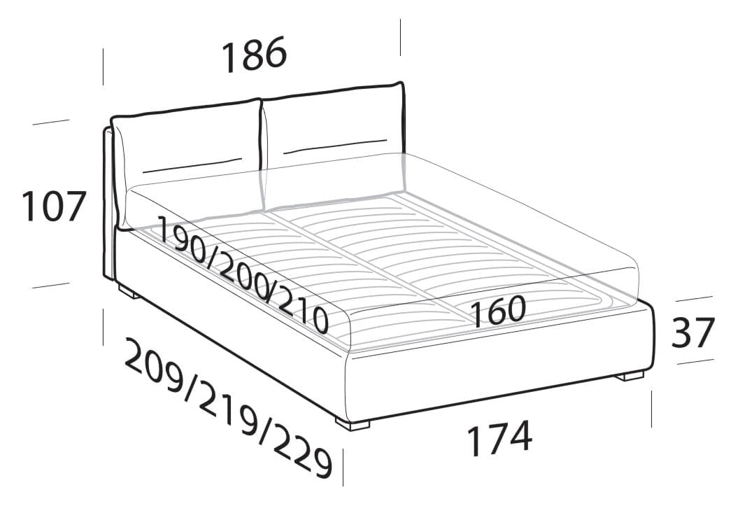 Letto matrimoniale Adamy Crema (7)