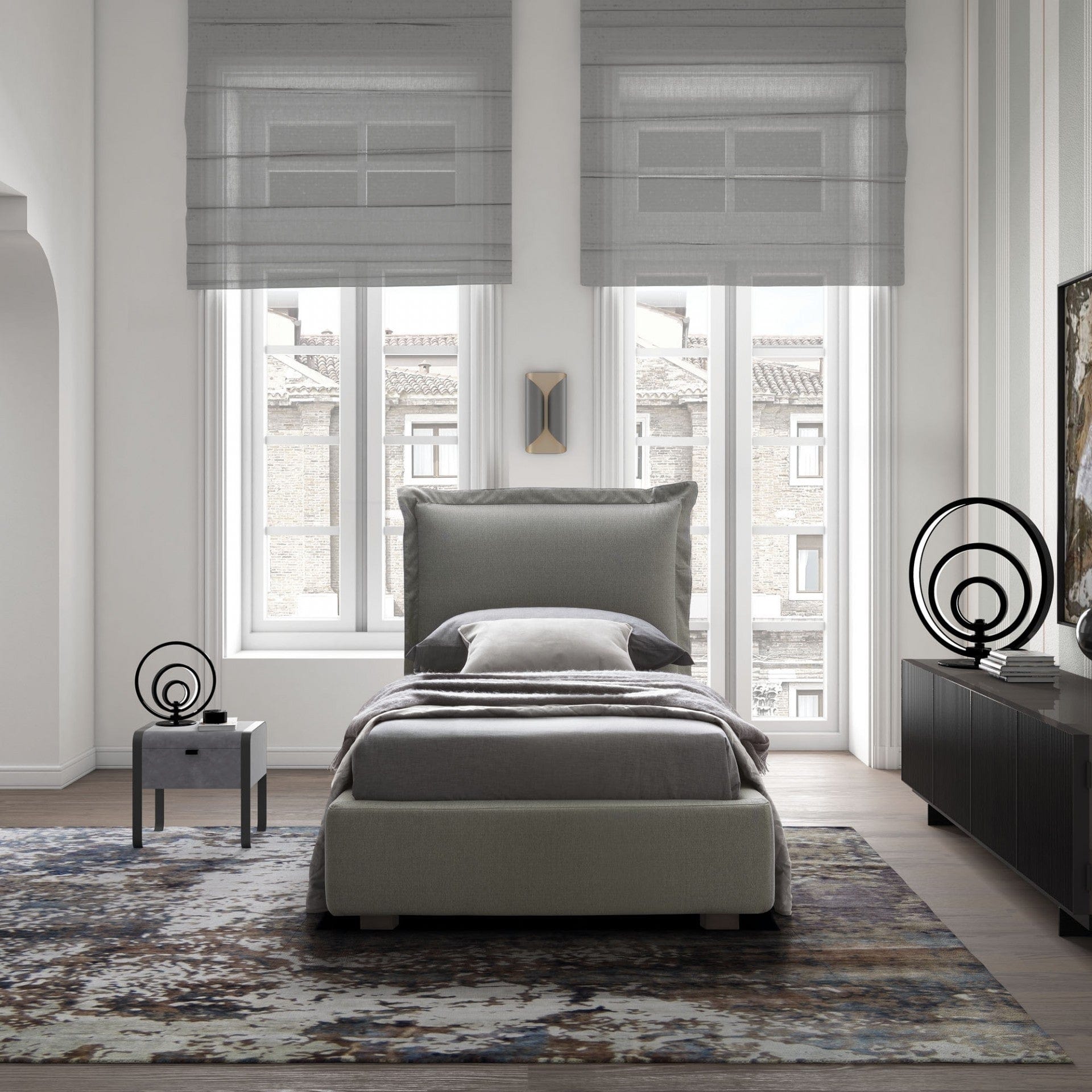 Letto matrimoniale con contenitore Catilina Grigio (4)