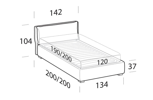Letto matrimoniale con contenitore Fristyle Blu (7)
