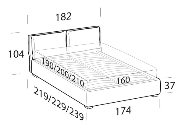 Letto matrimoniale con contenitore Fristyle Blu (9)