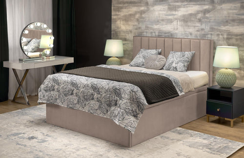 Halmar Letto matrimoniale con contenitore in tessuto Asento Beige