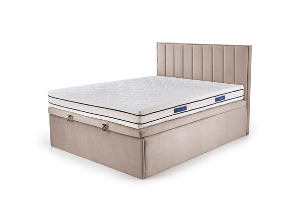 Halmar Letto matrimoniale con contenitore in tessuto Asento Beige