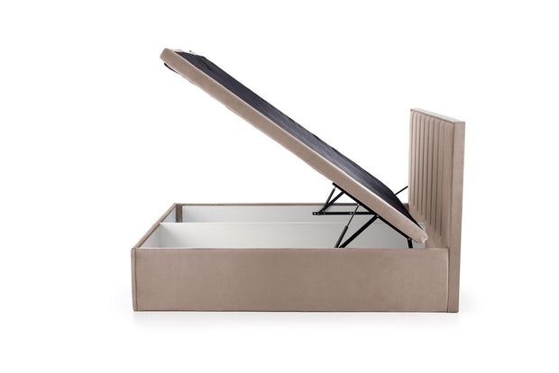 Halmar Letto matrimoniale con contenitore in tessuto Asento Beige