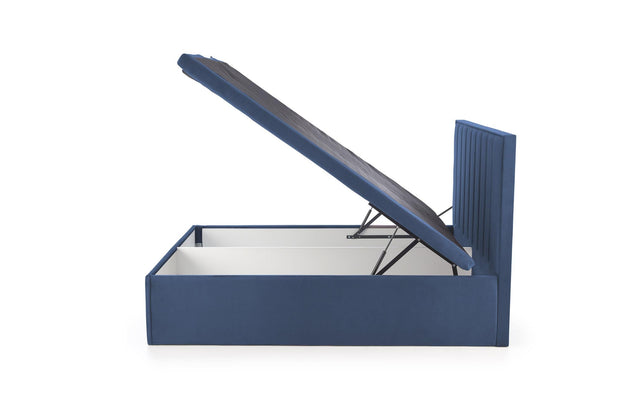 Halmar Letto matrimoniale con contenitore in tessuto Asento Blu