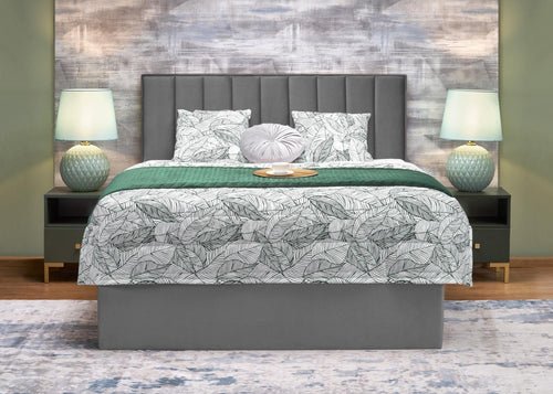 Halmar Letto matrimoniale con contenitore in tessuto Asento Grigio