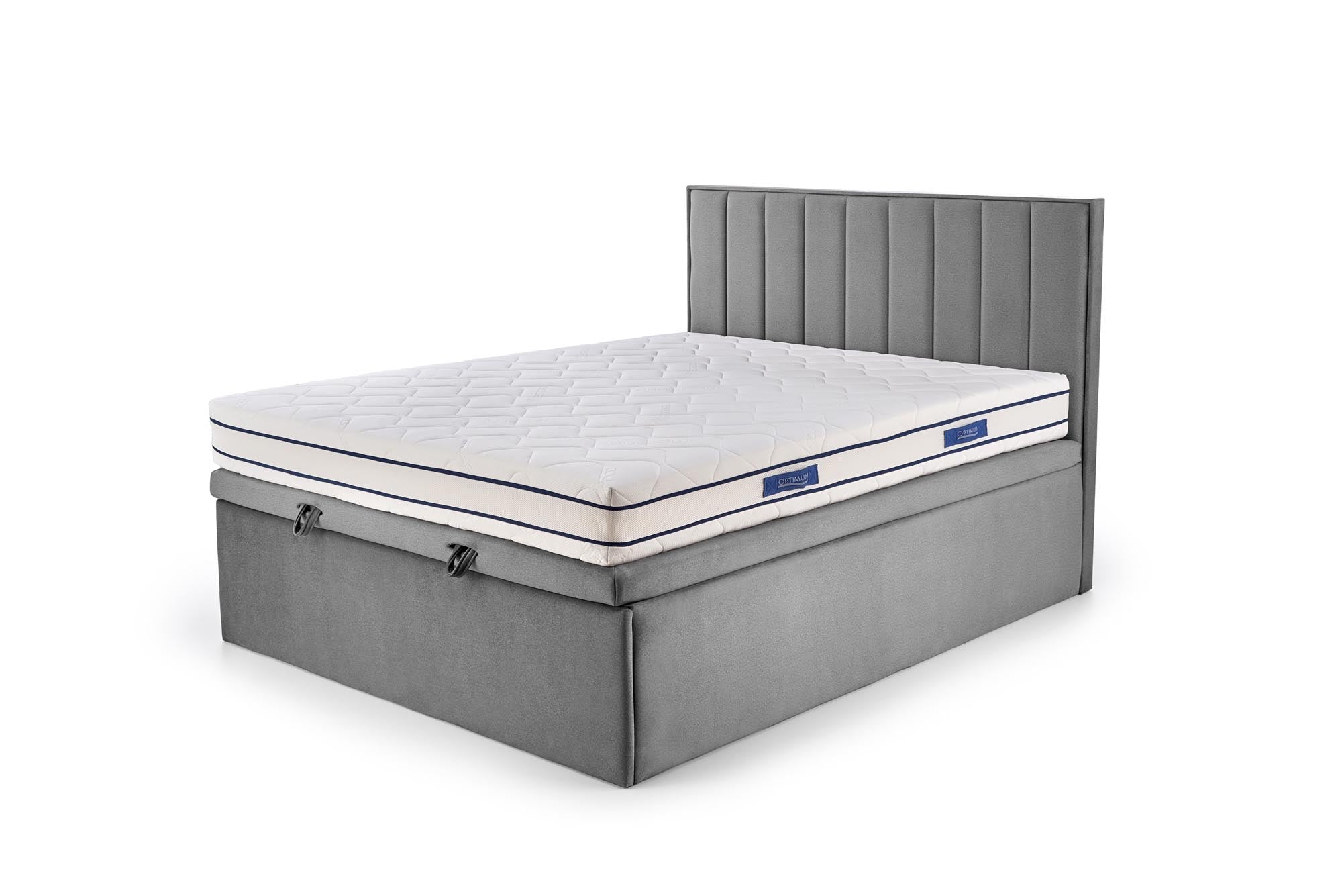Halmar Letto matrimoniale con contenitore in tessuto Asento Grigio