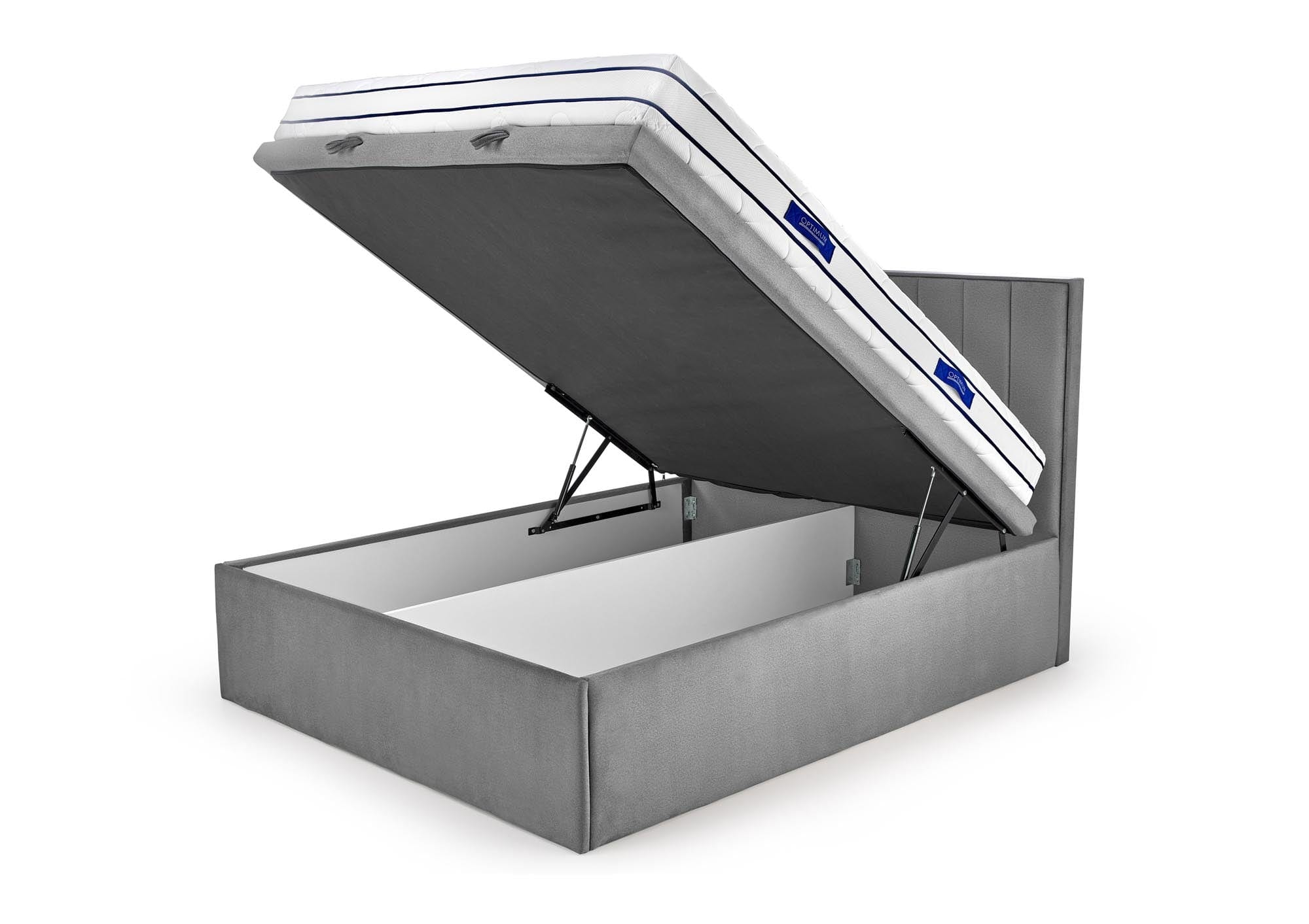 Halmar Letto matrimoniale con contenitore in tessuto Asento Grigio