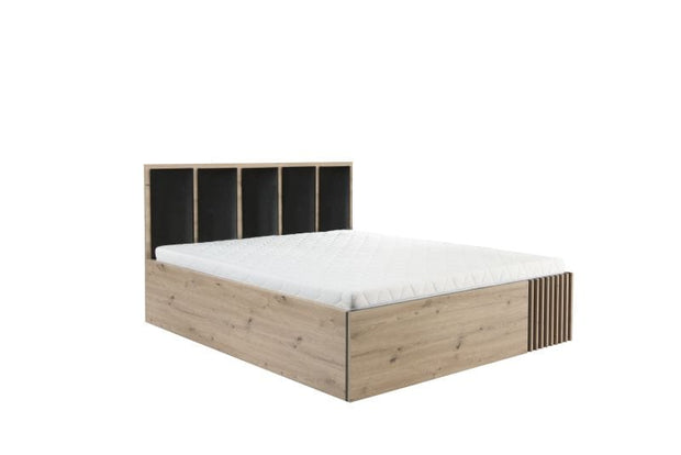 Halmar Letto matrimoniale con contenitore in velluto Cali Quercia