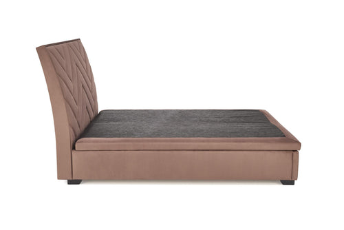 Halmar Letto matrimoniale con contenitore in velluto Continental 1 Beige