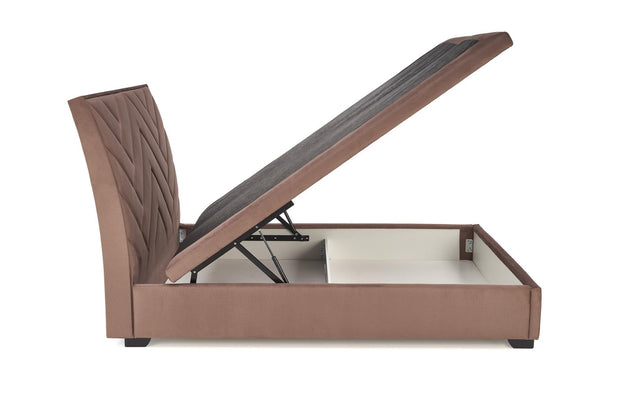 Halmar Letto matrimoniale con contenitore in velluto Continental 1 Beige