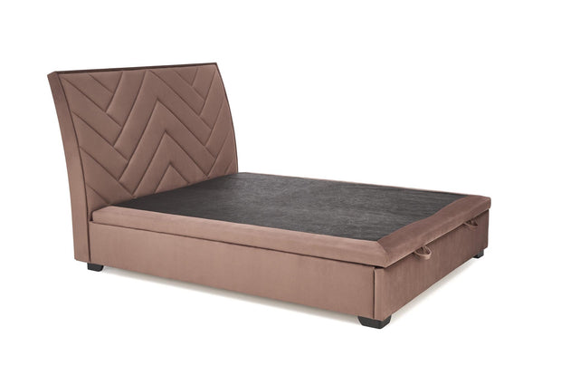 Halmar Letto matrimoniale con contenitore in velluto Continental 1 Beige
