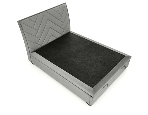Halmar Letto matrimoniale con contenitore in velluto Continental 1 Grigio