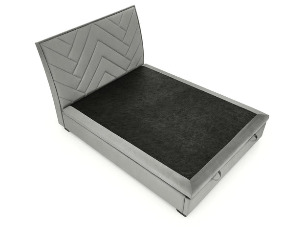 Halmar Letto matrimoniale con contenitore in velluto Continental 1 Grigio