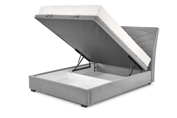 Halmar Letto matrimoniale con contenitore in velluto Continental 1 Grigio