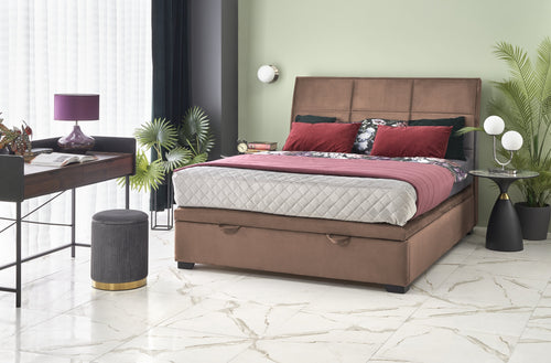 Halmar Letto matrimoniale con contenitore in velluto Continental 2 Beige