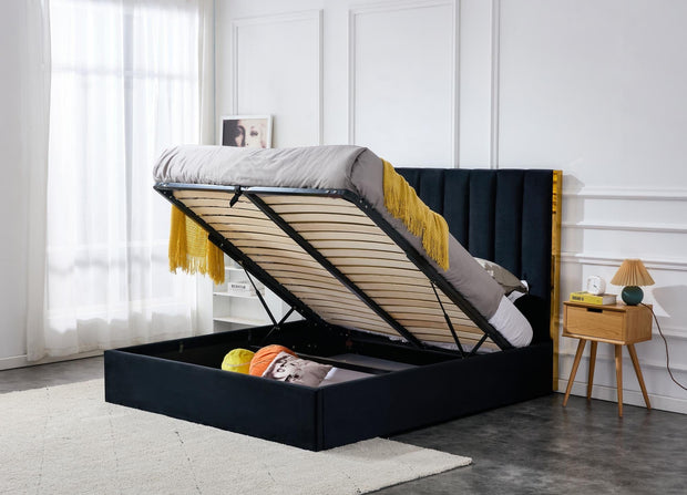 Halmar Letto matrimoniale con contenitore in velluto Palazzo Nero