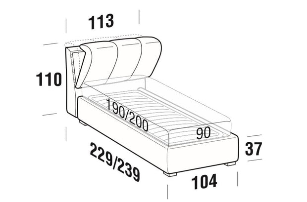 Letto matrimoniale con contenitore Inster Grigio (5)