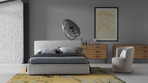 Letto matrimoniale con contenitore Ipama Beige & LCMFIT-PAT-TAP-IPANEMA & LCMFIT-PAT-TAP-IPANEMA