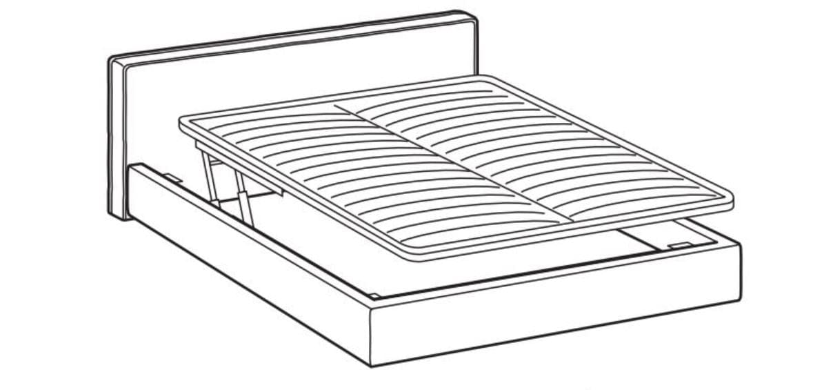Letto matrimoniale con contenitore Ipama Beige (5)