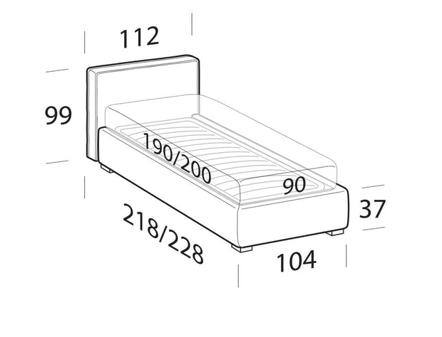 Letto matrimoniale con contenitore Ipama Beige (6)