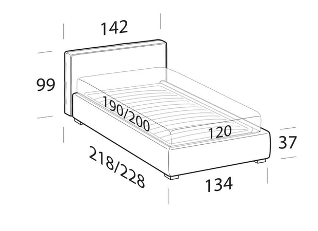 Letto matrimoniale con contenitore Ipama Beige (7)