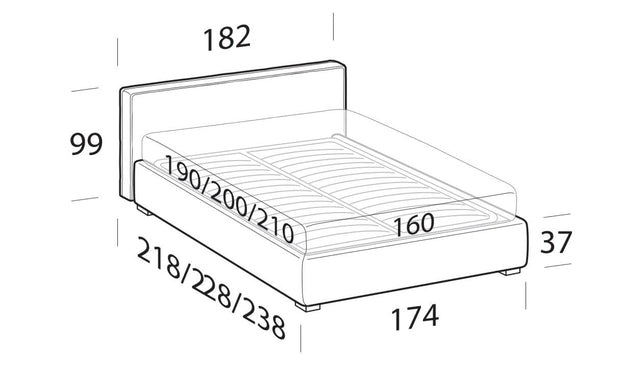 Letto matrimoniale con contenitore Ipama Beige (8)